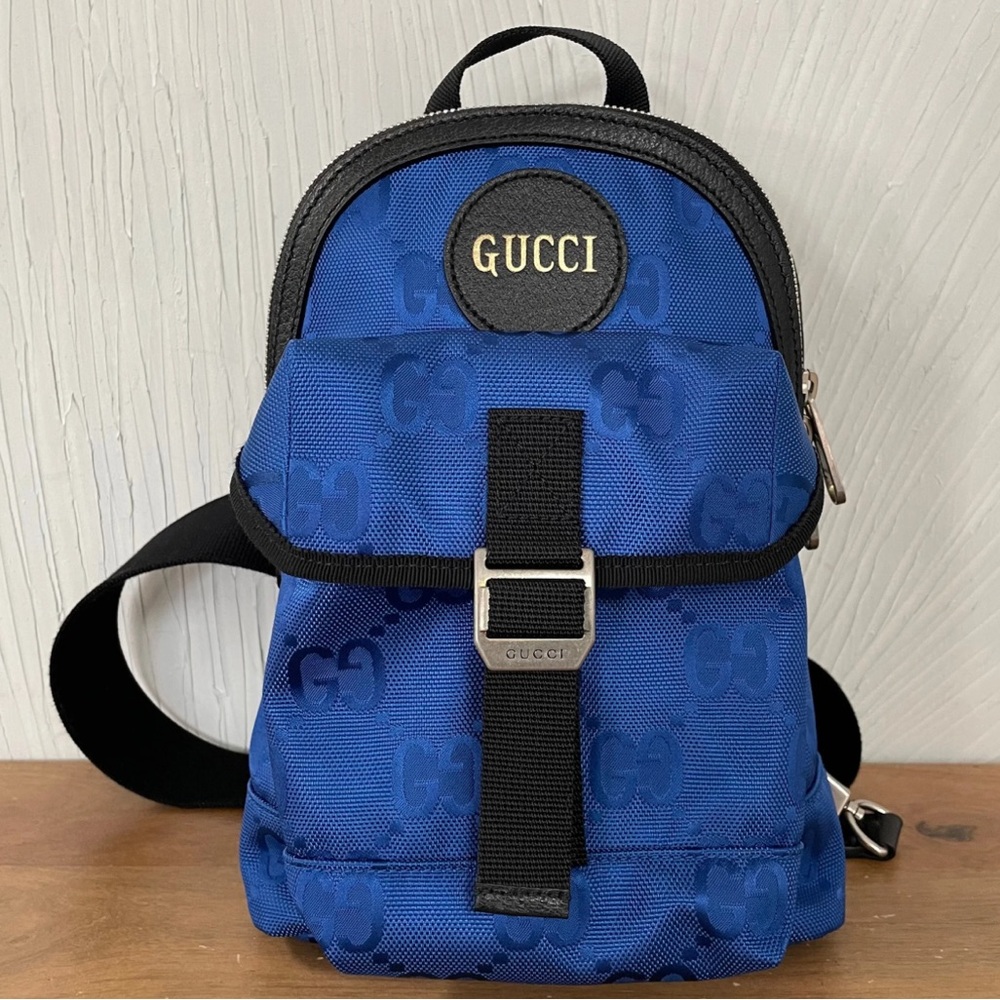 GUCCI Royal Blue GG Nylon Off The Grid Backpack - Picture 2 of 5